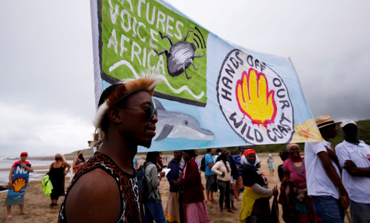 Community protest against Shell's seismic blasting on Wild Coast